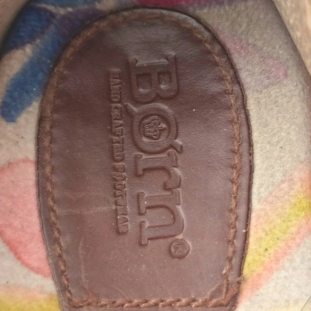 Born Slip On Loafers Qomens 8M D74616 Tan Leather Comfort Shoes